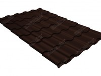 Металлочерепица кредо Grand Line 0,5 GreenСoat Pural Matt RR 887 шоколадно-коричневый (RAL 8017 шоколад)
