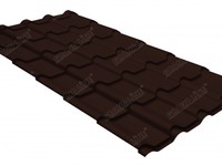 Металлочерепица камея Grand Line 0,5 GreenCoat Pural Matt RR 887 шоколадно-коричневый (RAL 8017 шоколад)
