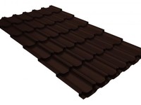 Металлочерепица квинта плюс 0,5 GreenCoat Pural Matt RR 887 шоколадно-коричневый (RAL 8017 шоколад)