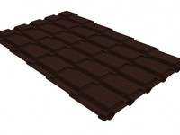 Металлочерепица квадро профи Grand Line 0,5 Velur20 RAL 8017 шоколад
