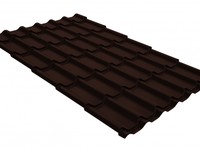 Металлочерепица классик Grand Line 0,5 GreenCoat Pural Matt RR 887 шоколадно-коричневый (RAL 8017 шоколад)